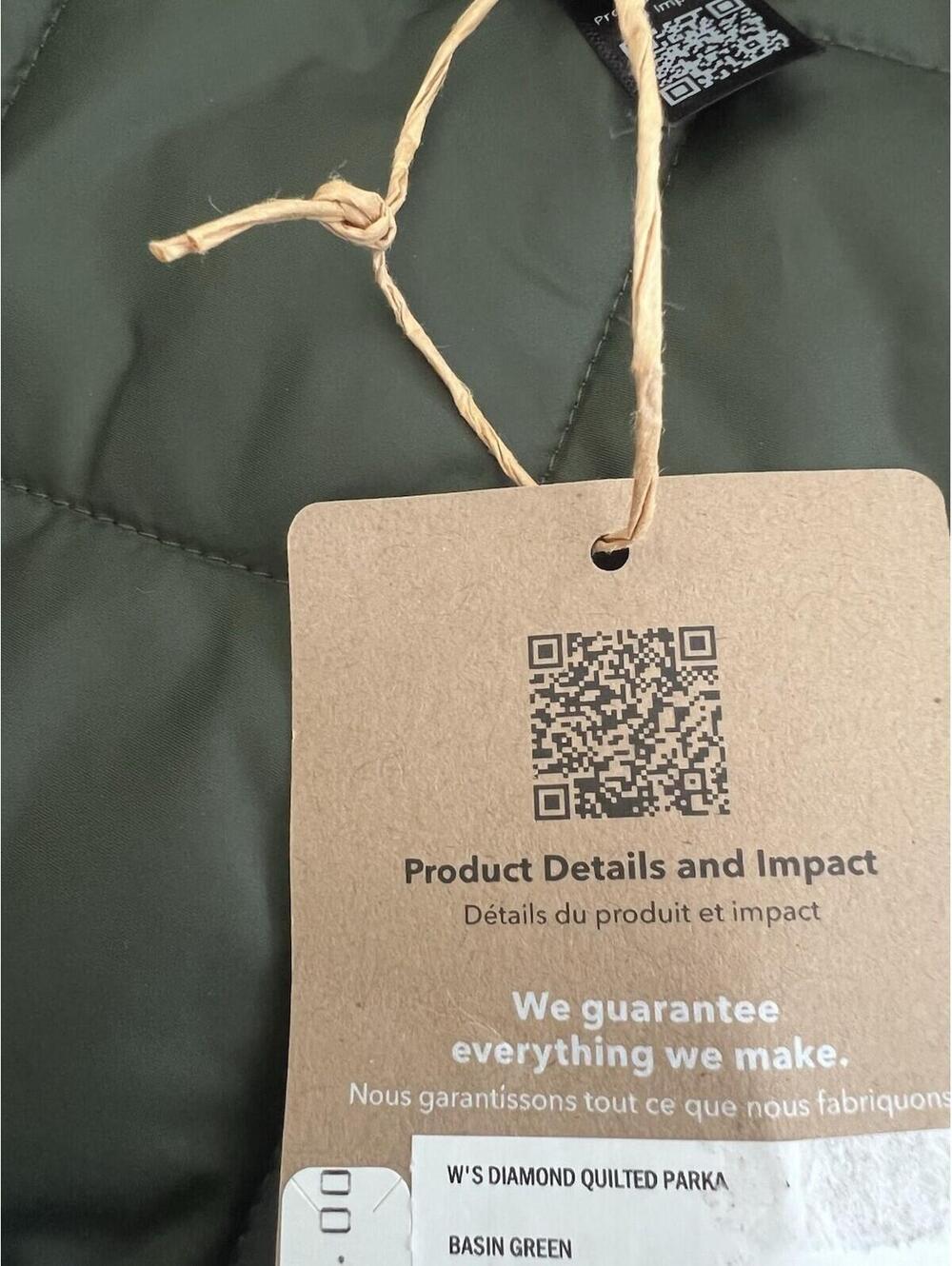 $279 Patagonia Women's Diamond Quilted Parka Size XL Basin Green - Picture 9 of 11